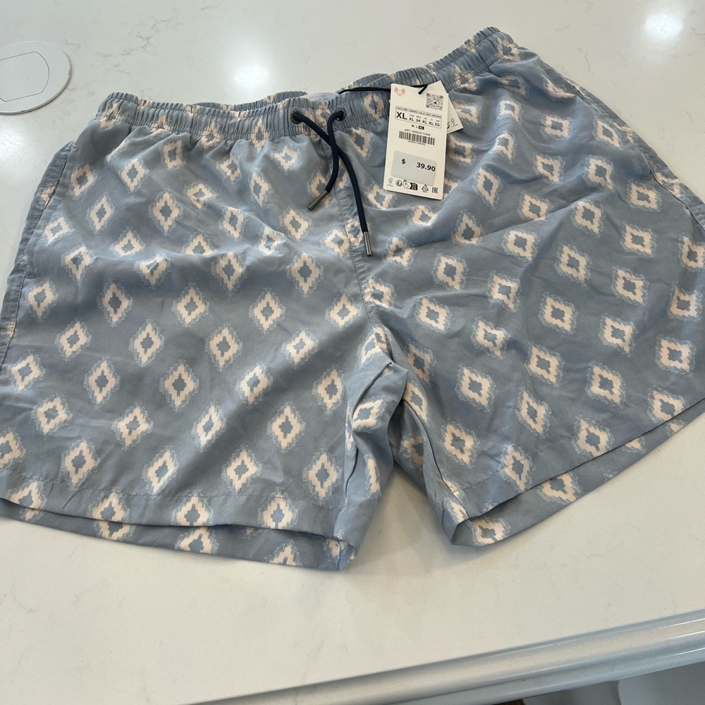 Ikat Patterned Swim Shorts